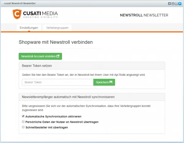 Screenshot: Shopware-Plugin von Cusati Media