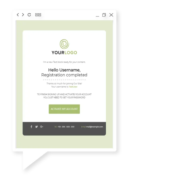 Screenshot: setting up an autoresponder