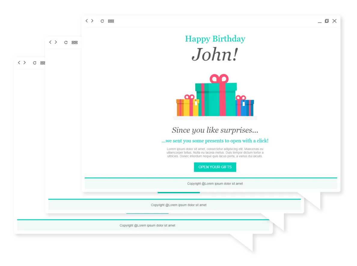 Screenshot: setting up follow-up mailings